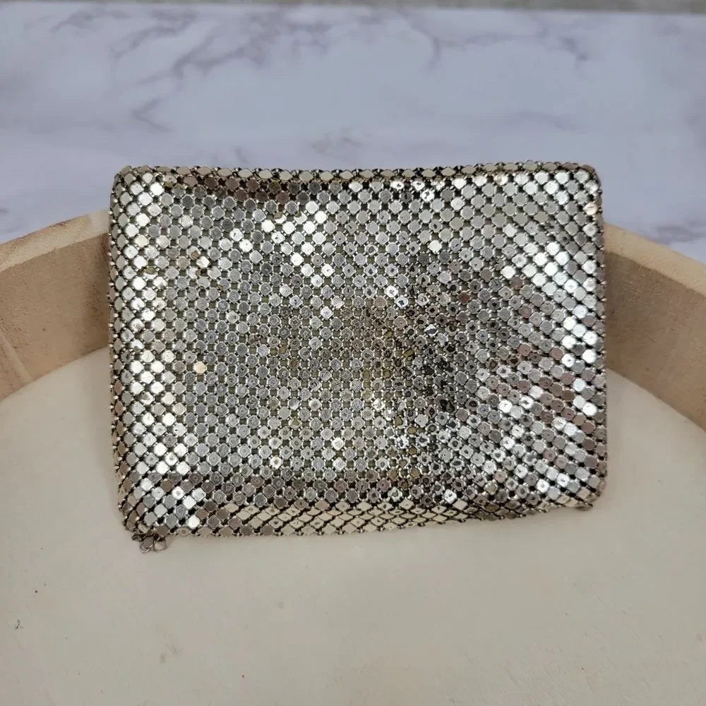 1950s Western Germany Silver Toned Chainmail Bi-Fold Wallet Women's